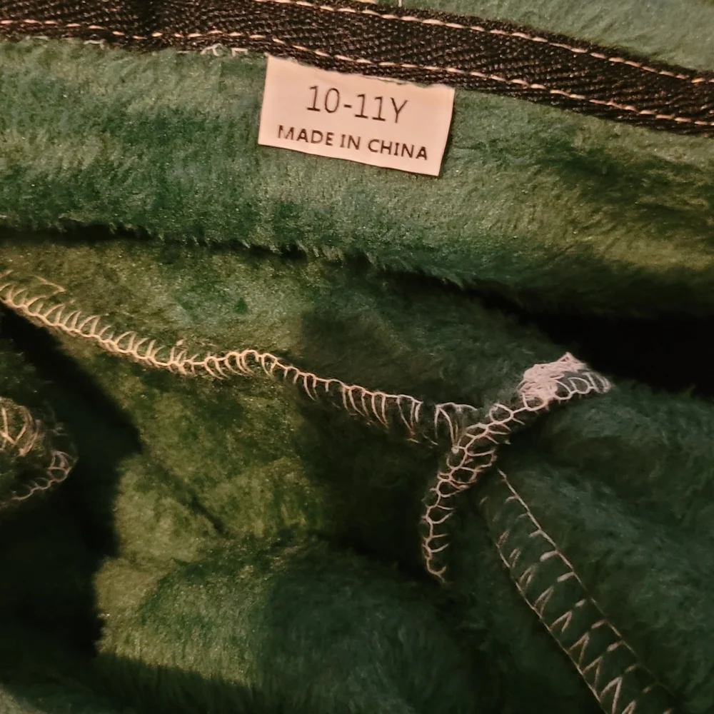Doctor Unicorn, Dark Green Kids Fleece Hooded Robe with Belt, 10-11 Y, NWOT